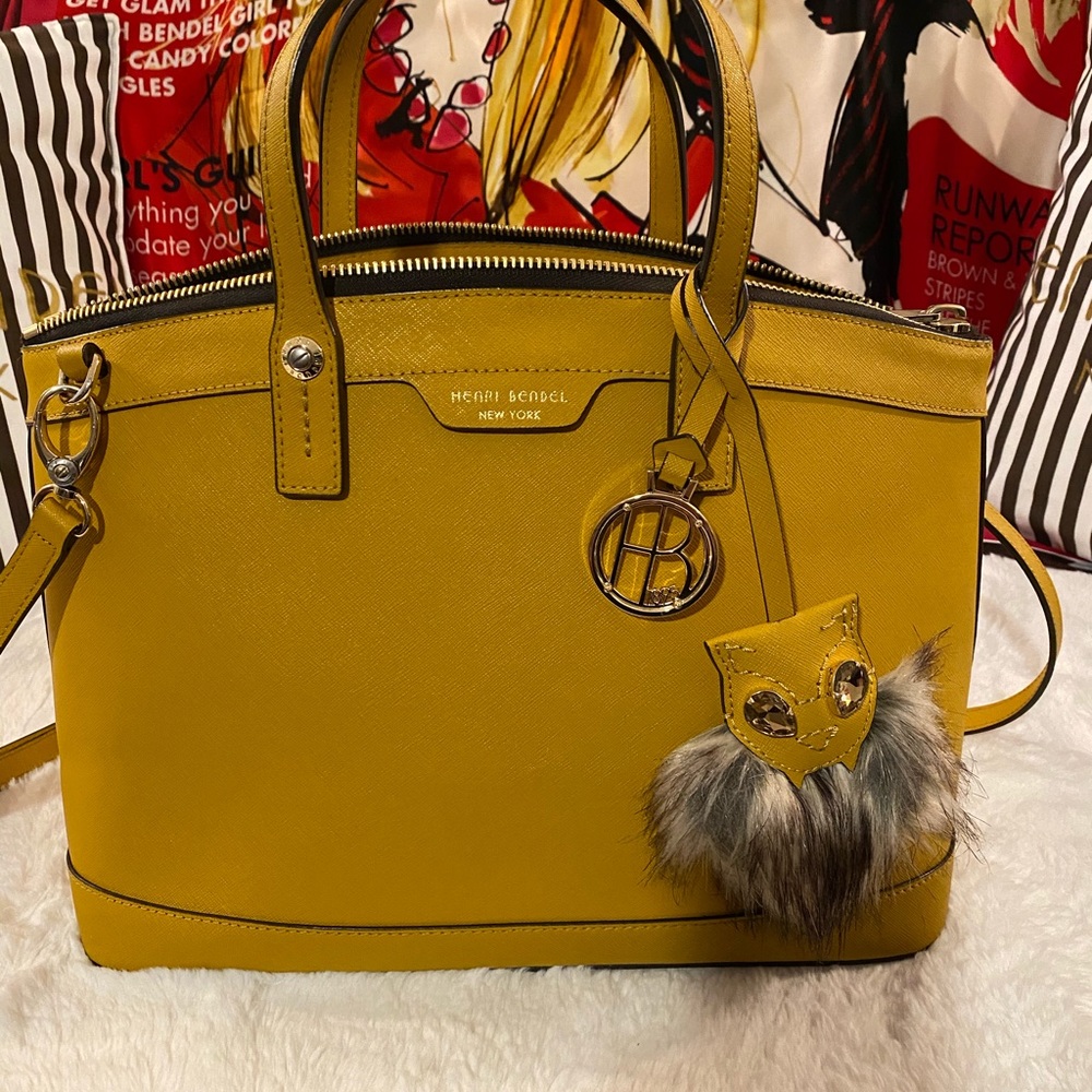 HENRI BENDEL WEST 57th SATCHEL W/ CUTE OWL CHARM!